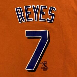 New York Mets Shirt Youth Large Orange Blue MLB Baseball Jose Reyes 7 Tee Shirt
